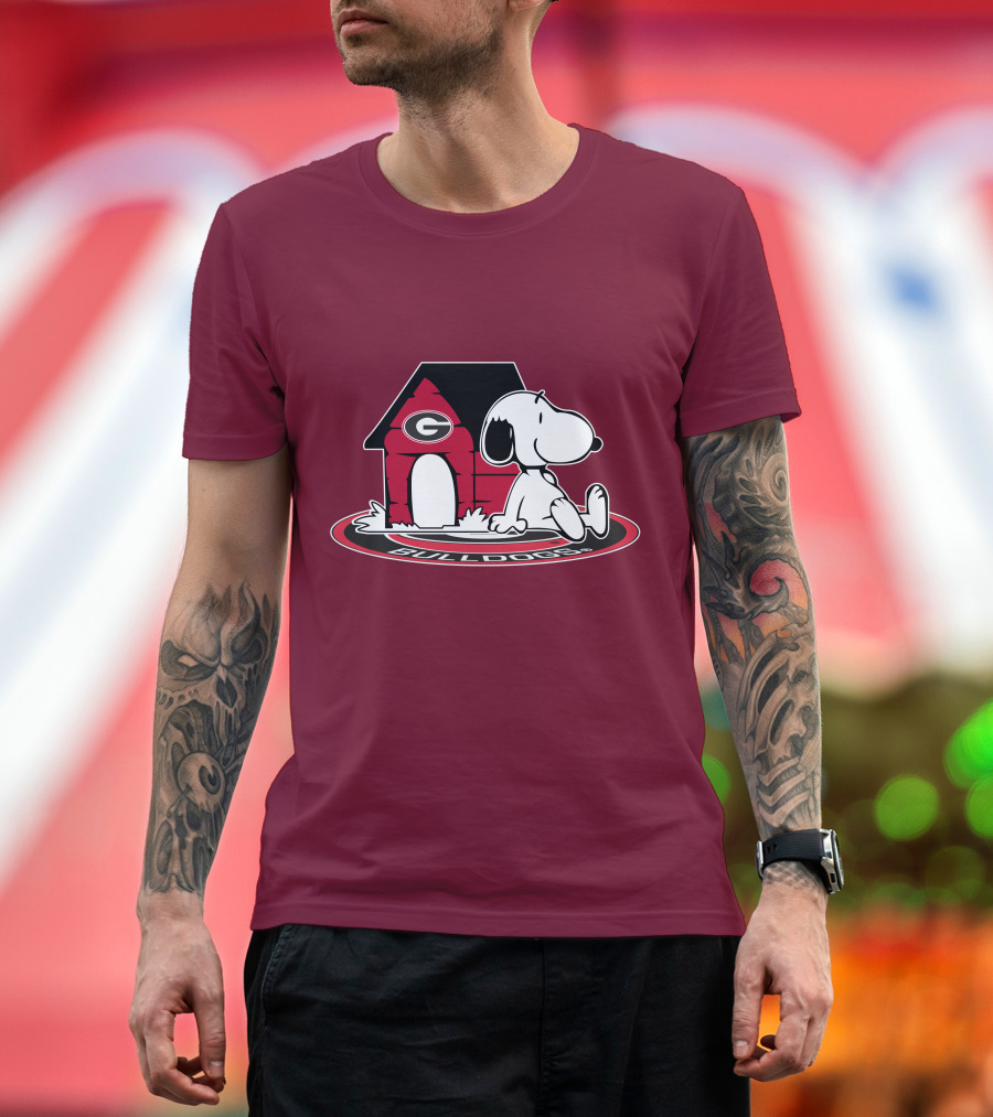 Snoopy Bulldogs Georgia Football Fan Now And Forever T-Shirt