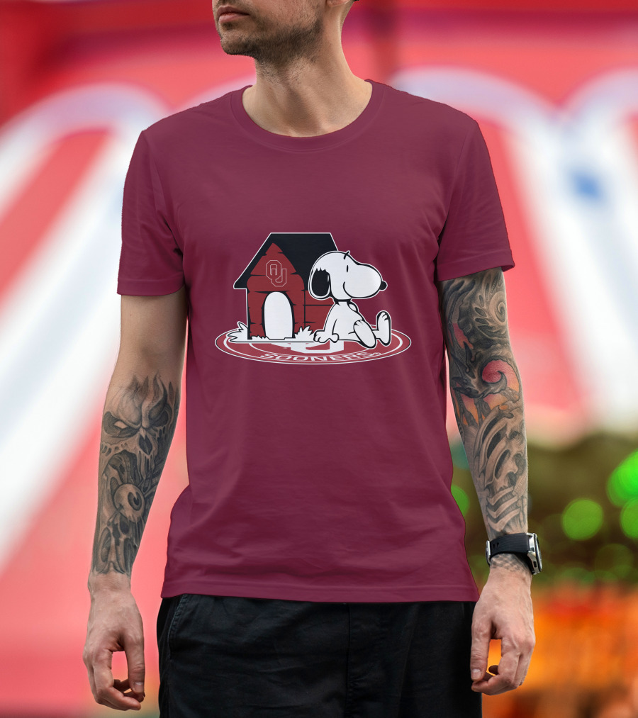 Snoopy Oklahoma Sooners Football Fan Now And Forever T-Shirt