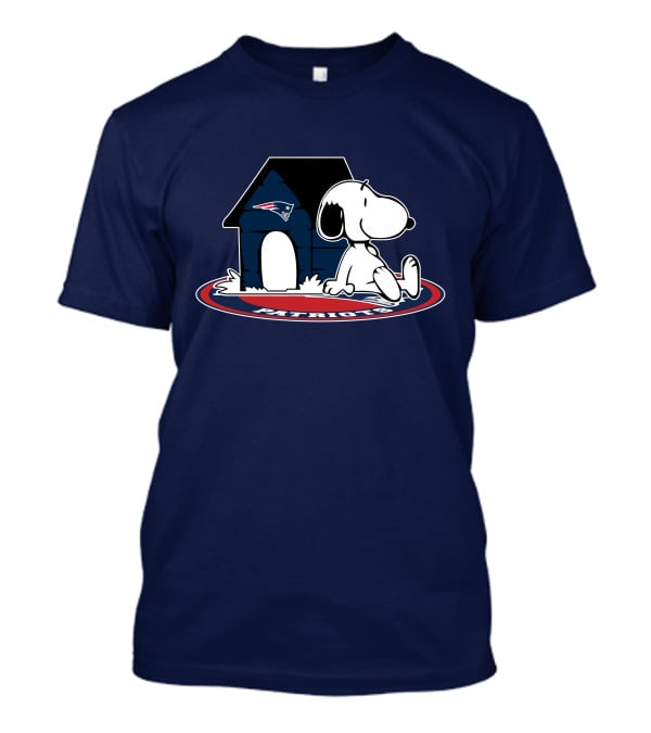 Snoopy With New England Patriots Doghouse Football Fan Now And Forever T-Shirt