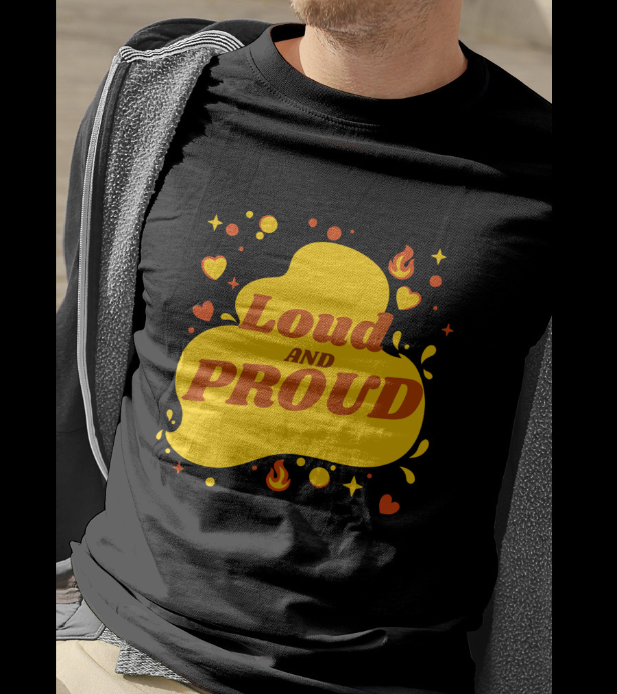 Loud And Proud Hearts And Flames T-Shirt