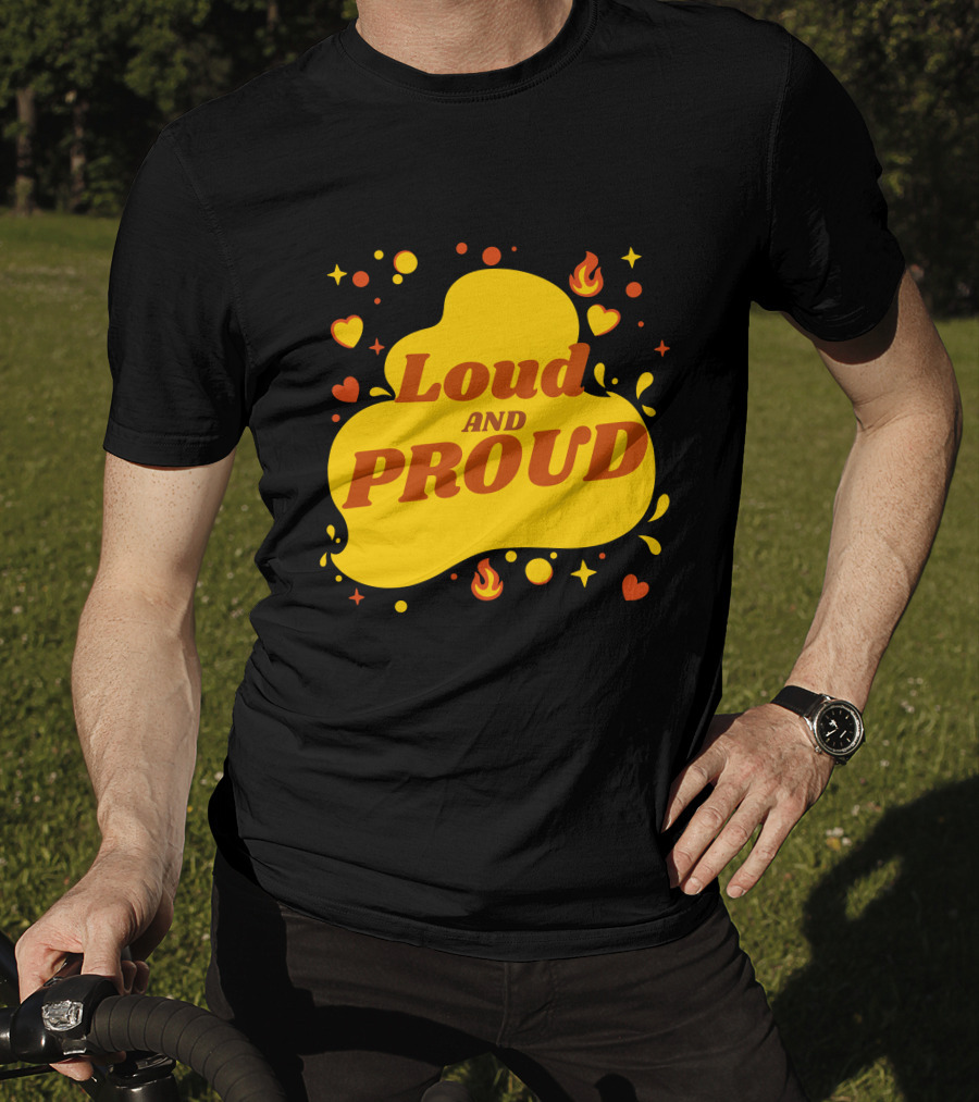 Loud And Proud Hearts And Flames T-Shirt