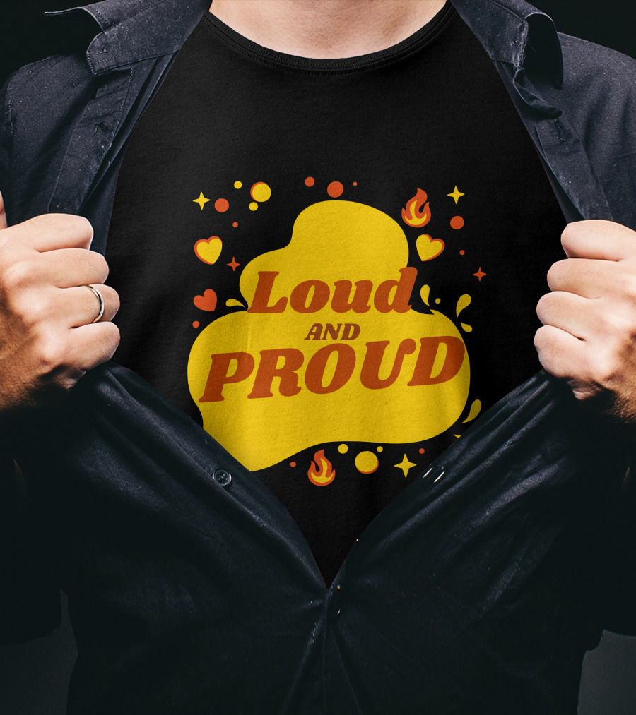 Loud And Proud Hearts And Flames T-Shirt