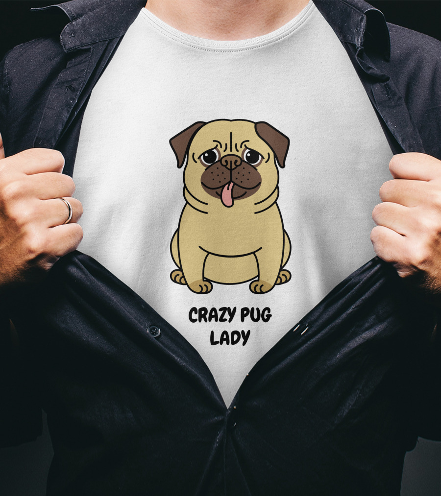 Crazy Pug Lady Cute Gear For Dog Lovers T-Shirt