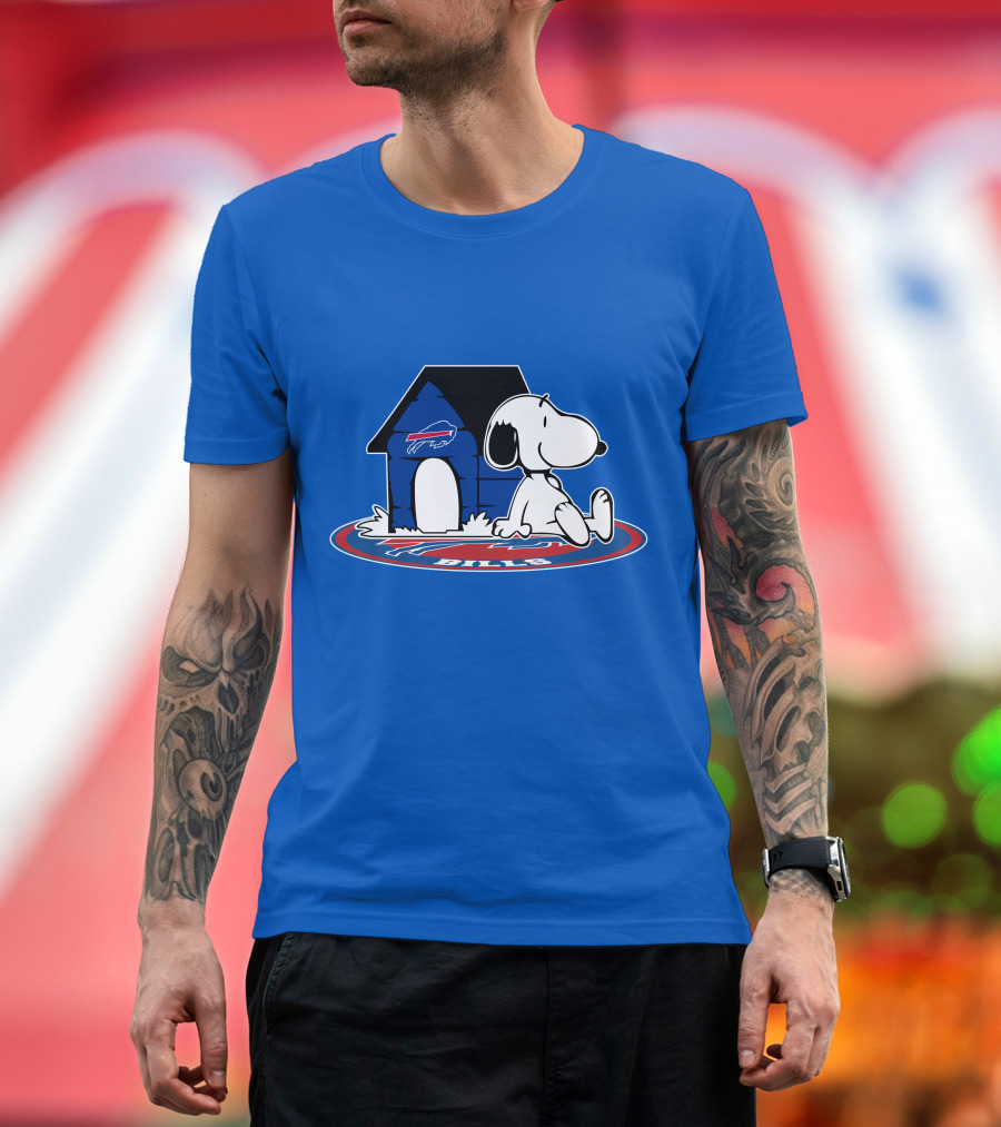 Buffalo Bills Fan Now And Forever Snoopy Doghouse T-Shirt