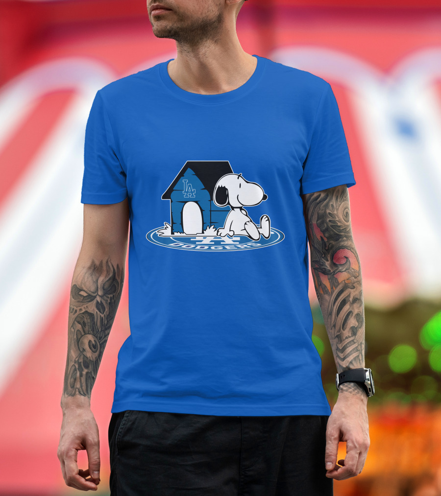 Los Angeles Dodgers Baseball Fan Snoopy Now And Forever T-Shirt