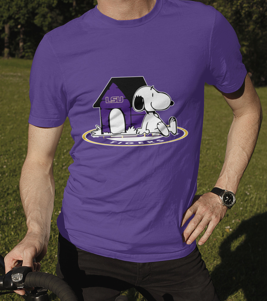 LSU Tigers Football Fan Now And Forever Snoopy Doghouse T-Shirt