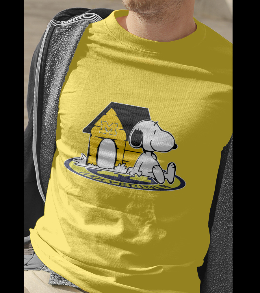 Michigan Wolverines Snoopy Doghouse Fan Now And Forever T-Shirt