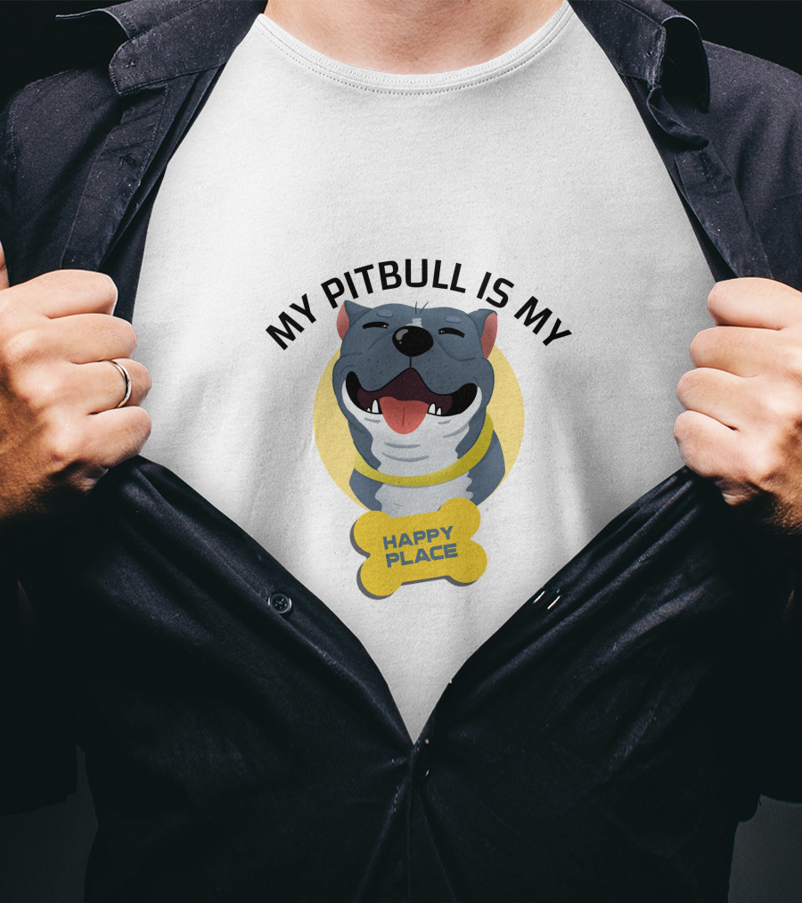My Pit Bull Is My Happy Place T-Shirt