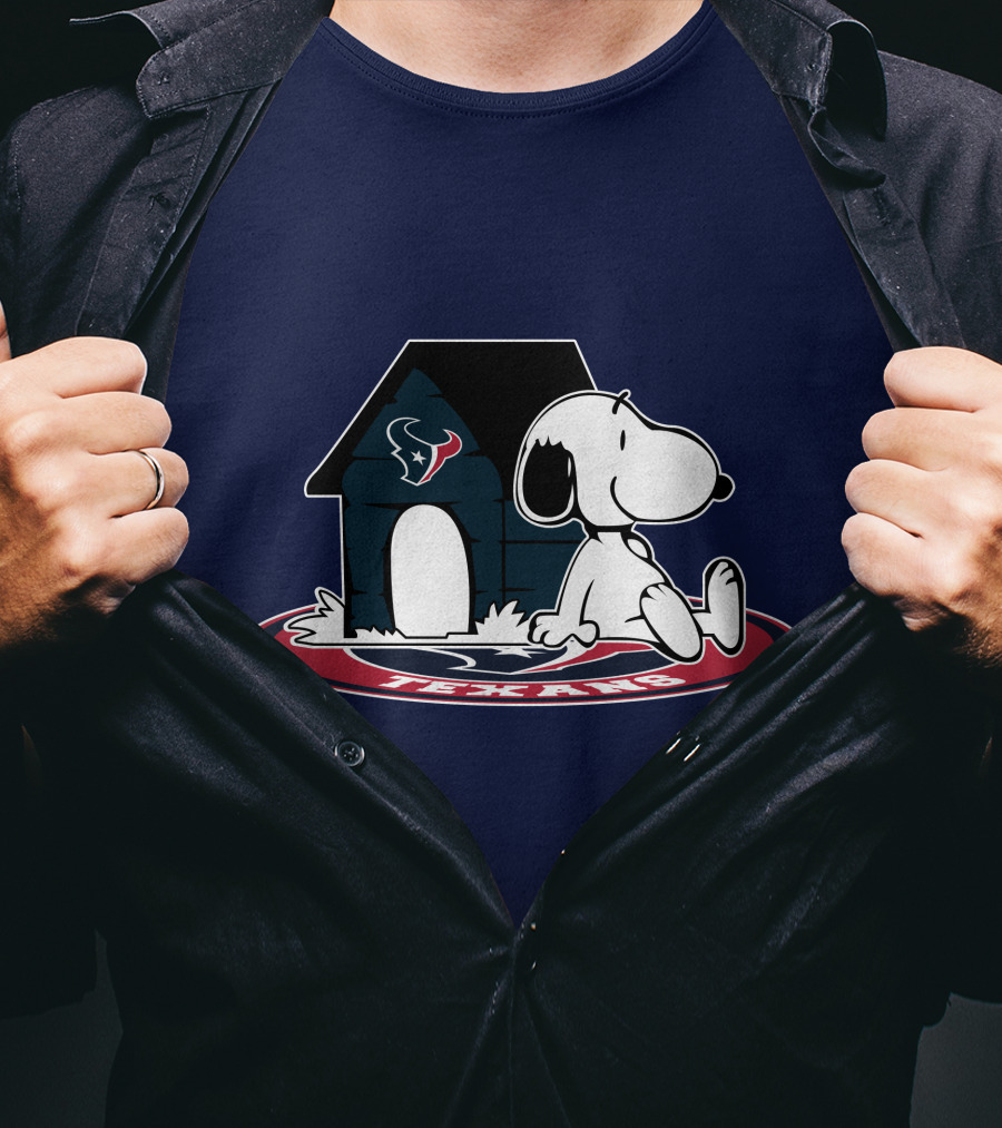 Houston Texans Football Fan Now And Forever Snoopy House T-Shirt