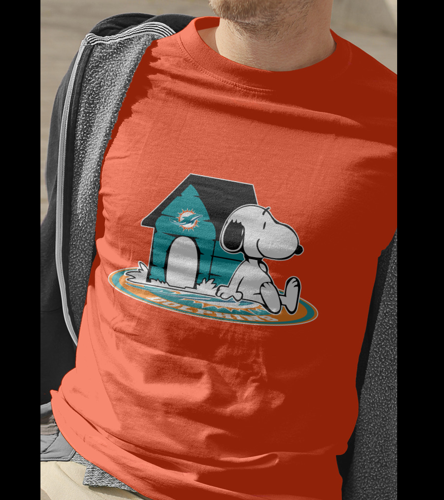 Miami Dolphins Fan Forever With Snoopy House T-Shirt