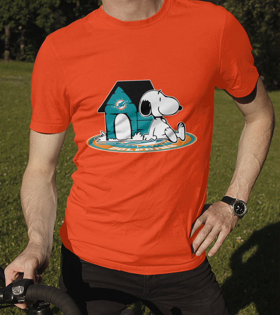 Miami Dolphins Fan Forever With Snoopy House T-Shirt
