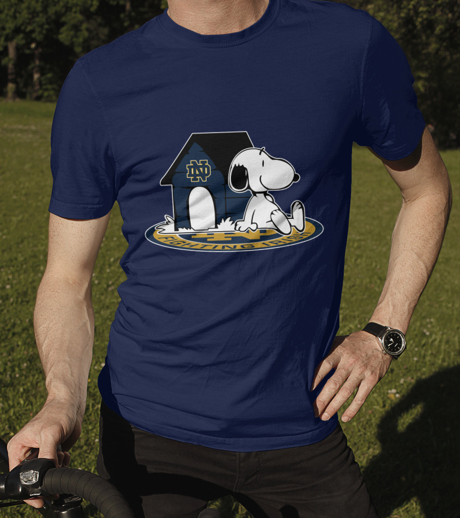 Notre Dame Fighting Irish Snoopy Football Fan Now And Forever T-Shirt