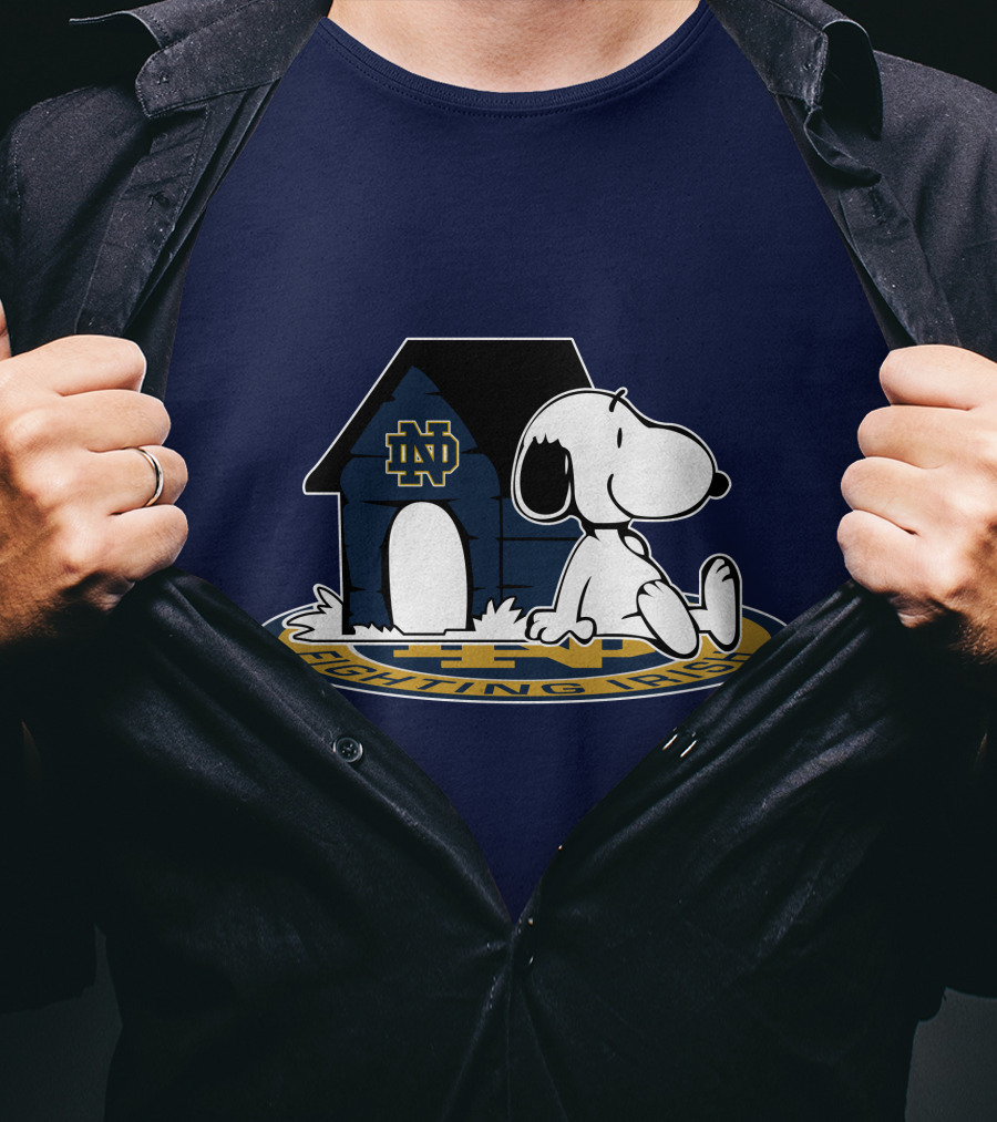 Notre Dame Fighting Irish Snoopy Football Fan Now And Forever T-Shirt
