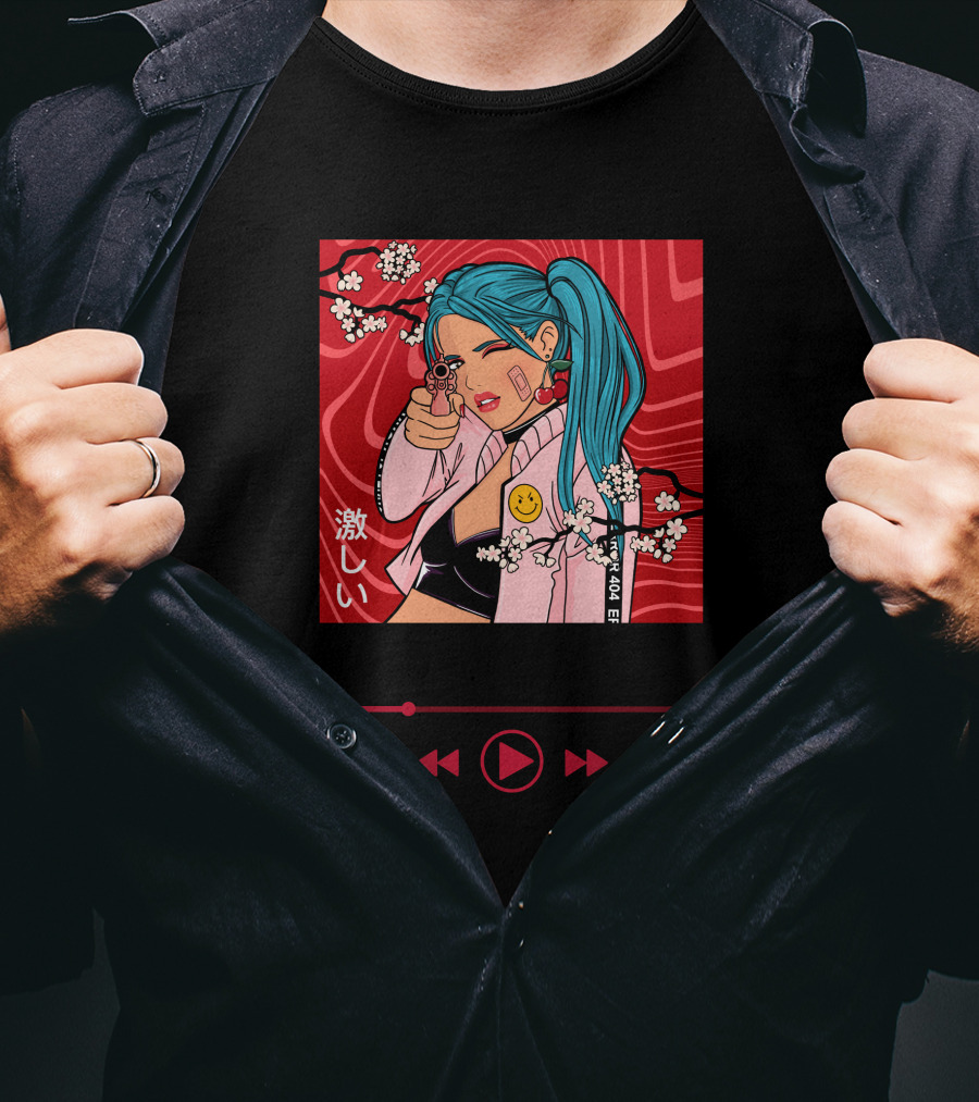 I Live For Danger Cherry Blossom Manga T-Shirt