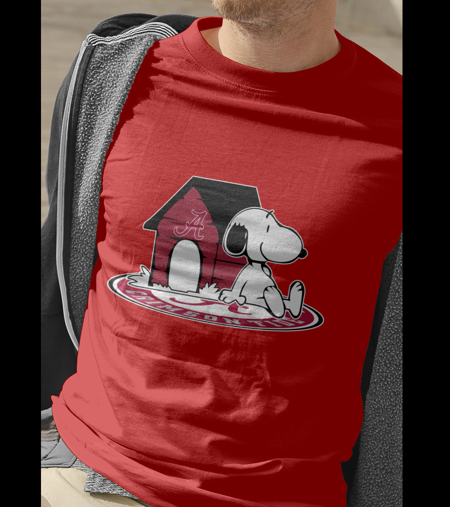 Crimson Tide Snoopy At Alabama Doghouse Fan Forever T-Shirt