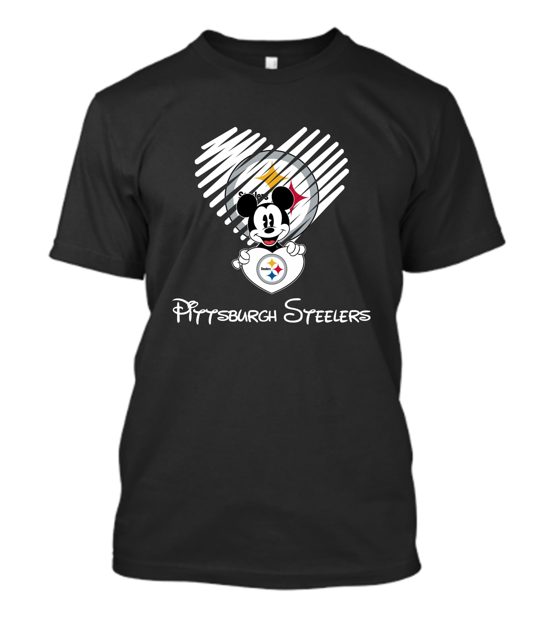 Pittsburgh Steelers Mickey Mouse Heart T-Shirt