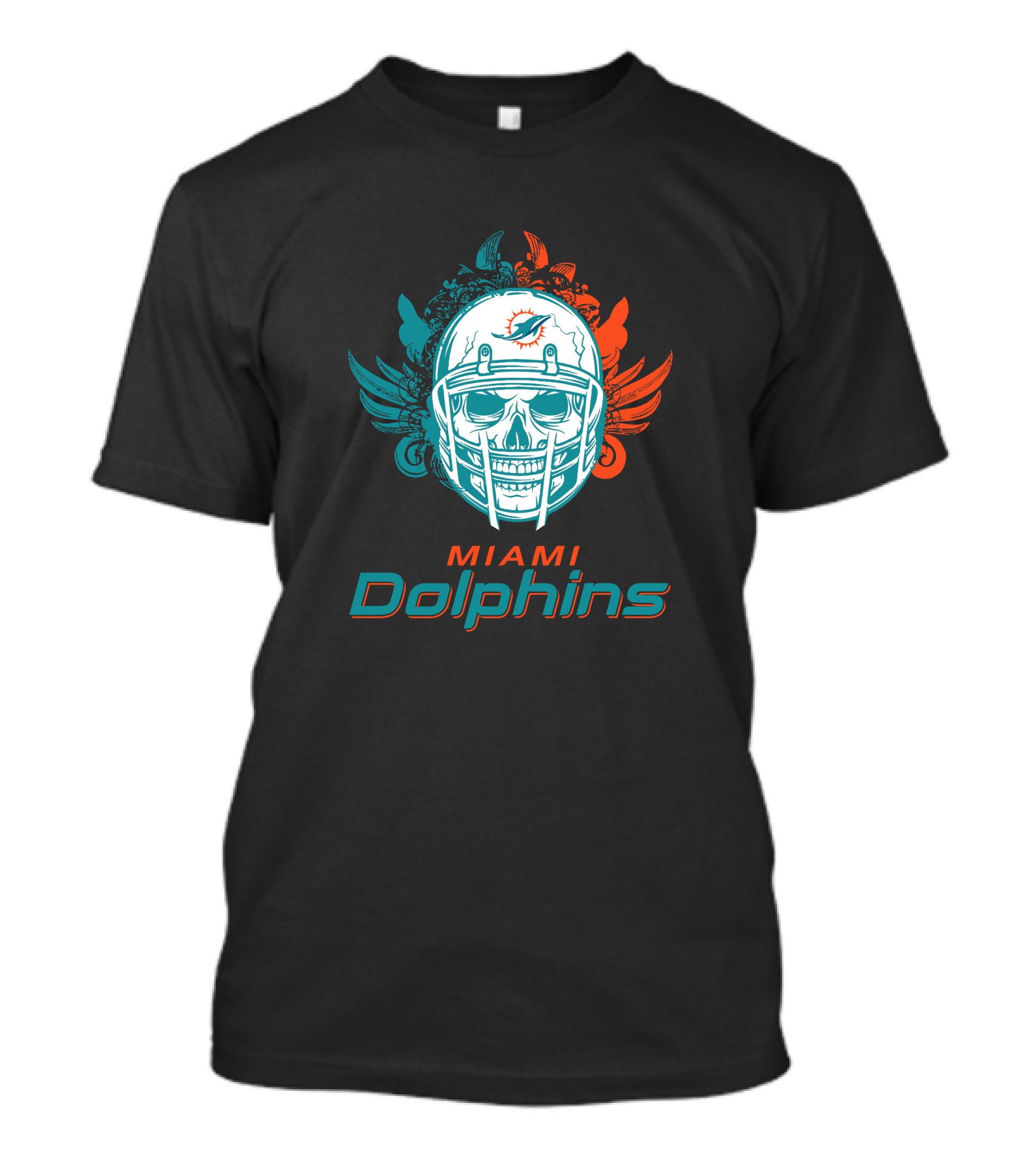 Miami Dolphins Skull Helmet T-Shirt