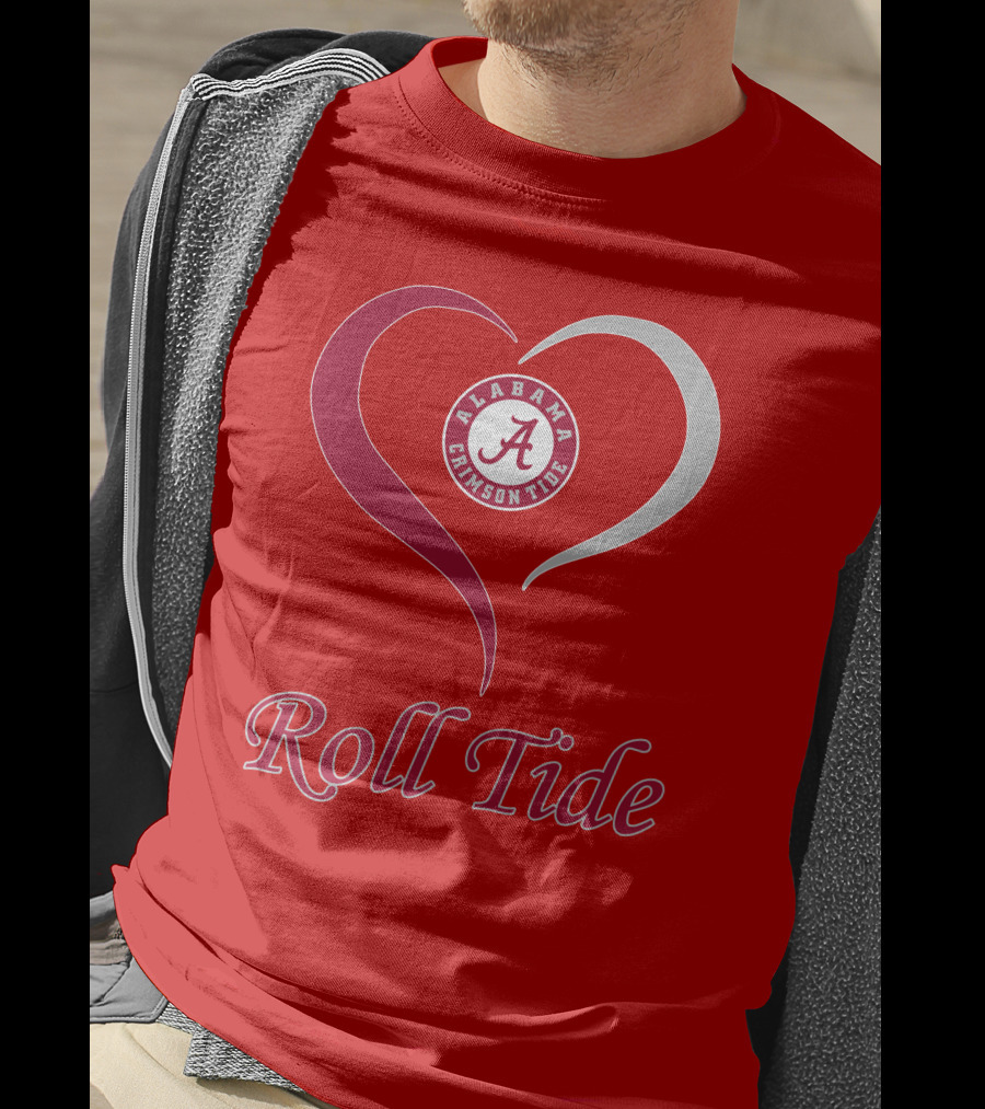 Alabama Crimson Tide Roll Tide Heart T-Shirt