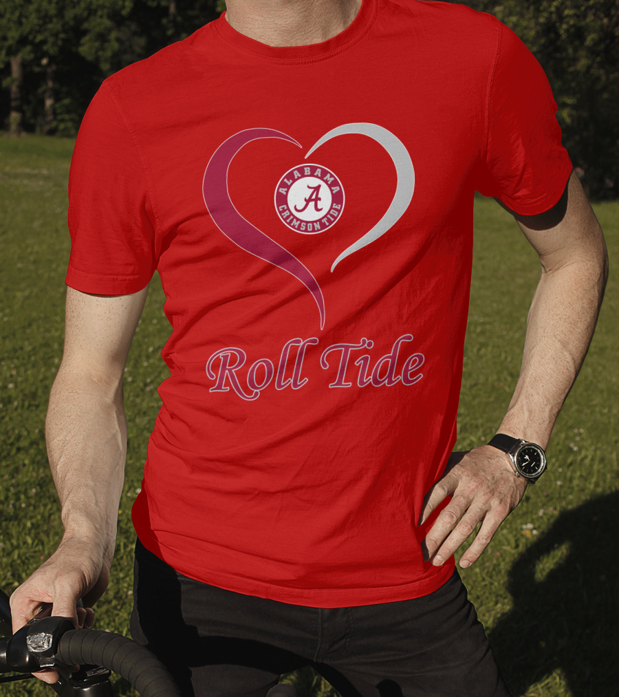 Alabama Crimson Tide Roll Tide Heart T-Shirt