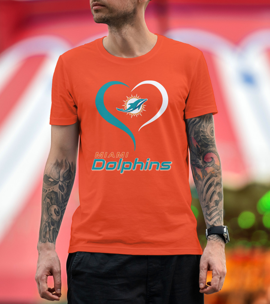 Miami Dolphins Heart T-Shirt