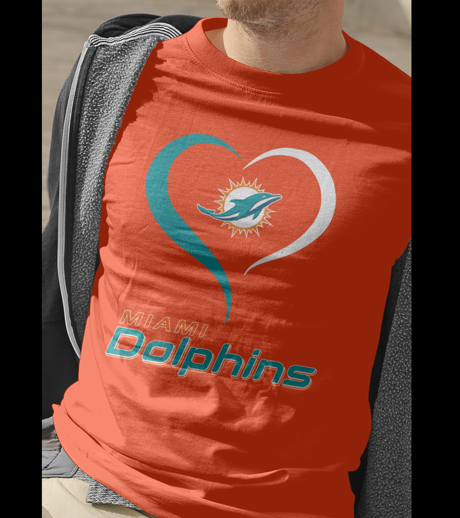 Miami Dolphins Heart T-Shirt
