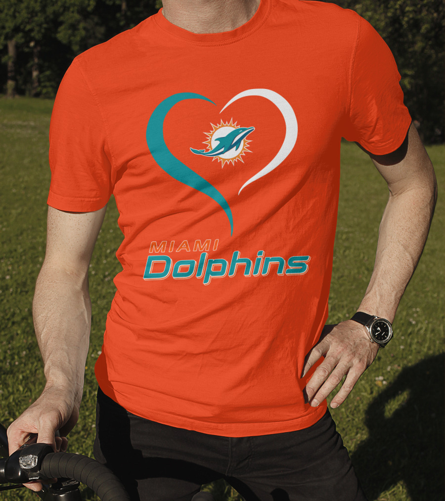 Miami Dolphins Heart T-Shirt