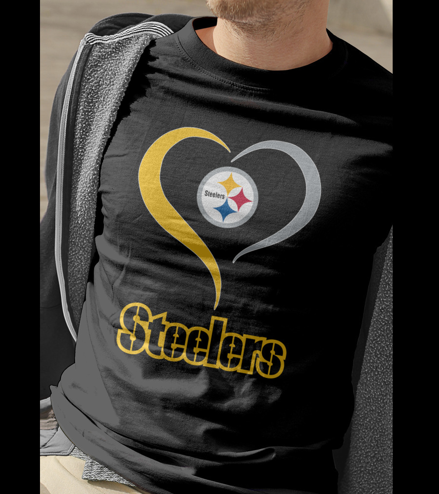 Steelers Heart Logo With Pittsburgh Steelers T-Shirt