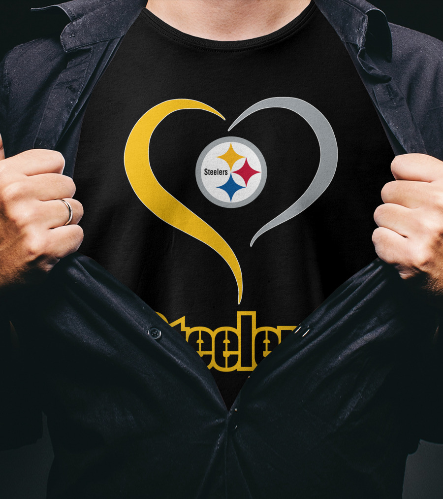 Steelers Heart Logo With Pittsburgh Steelers T-Shirt