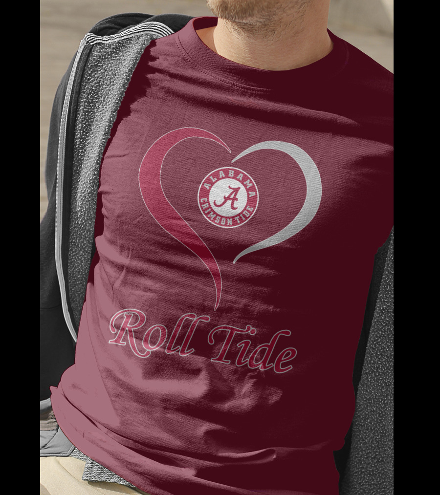 Alabama Crimson Tide Heart Roll Tide T-Shirt