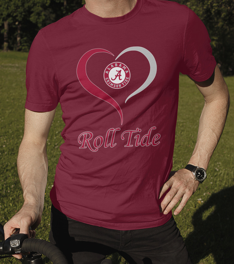 Alabama Crimson Tide Heart Roll Tide T-Shirt