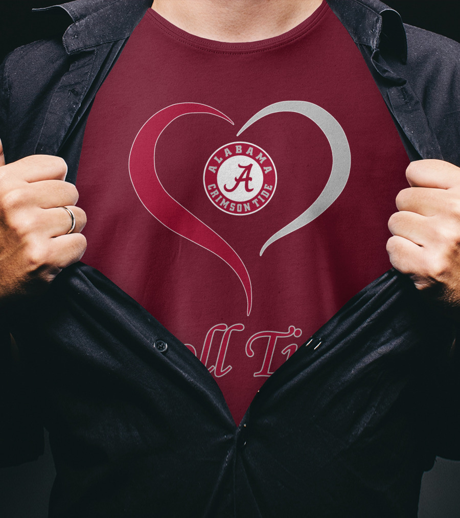 Alabama Crimson Tide Heart Roll Tide T-Shirt