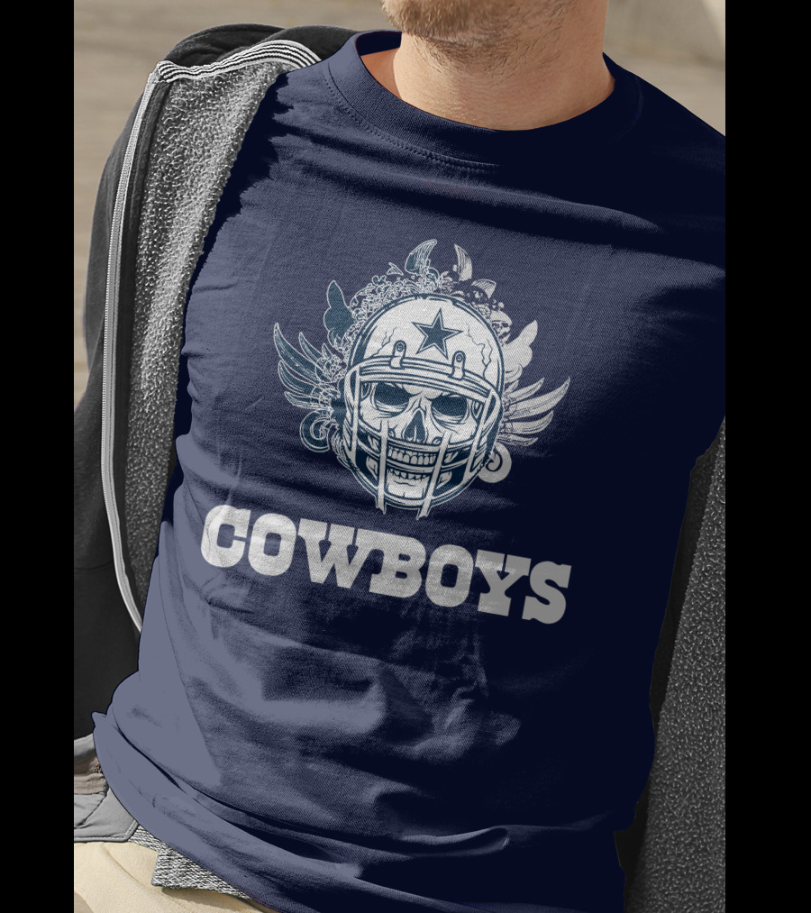 Cowboys Skull Helmet Star Wings T-Shirt