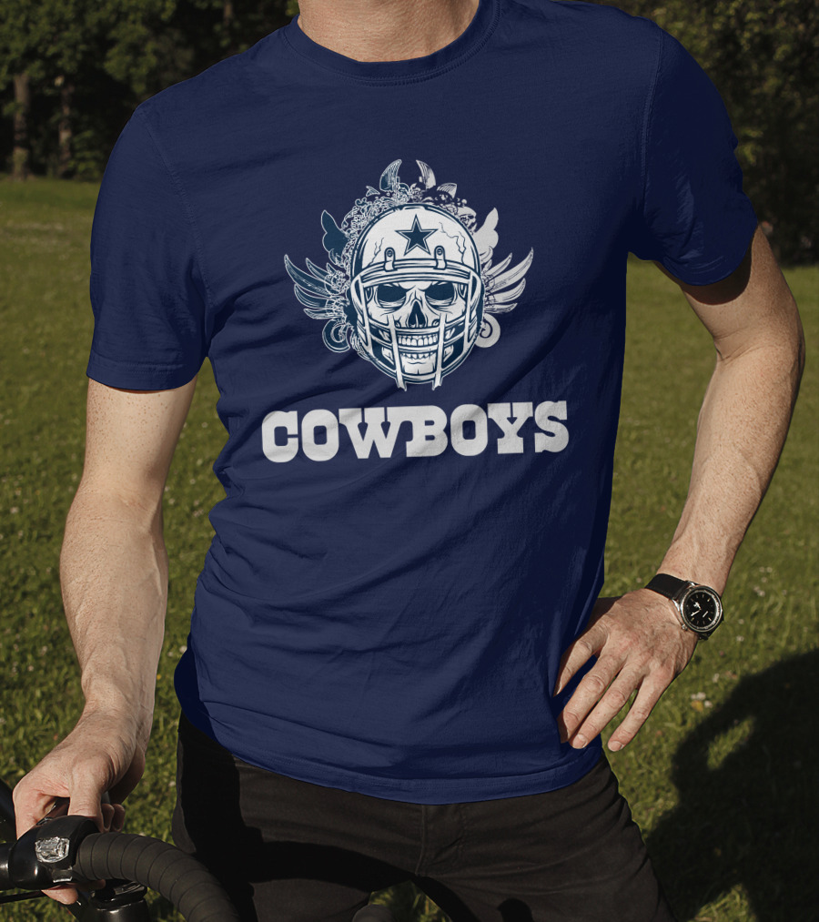 Cowboys Skull Helmet Star Wings T-Shirt