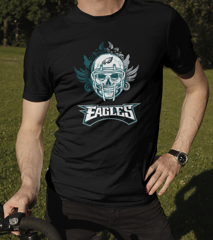 Eagles Skull Helmet With Wings T-Shirt