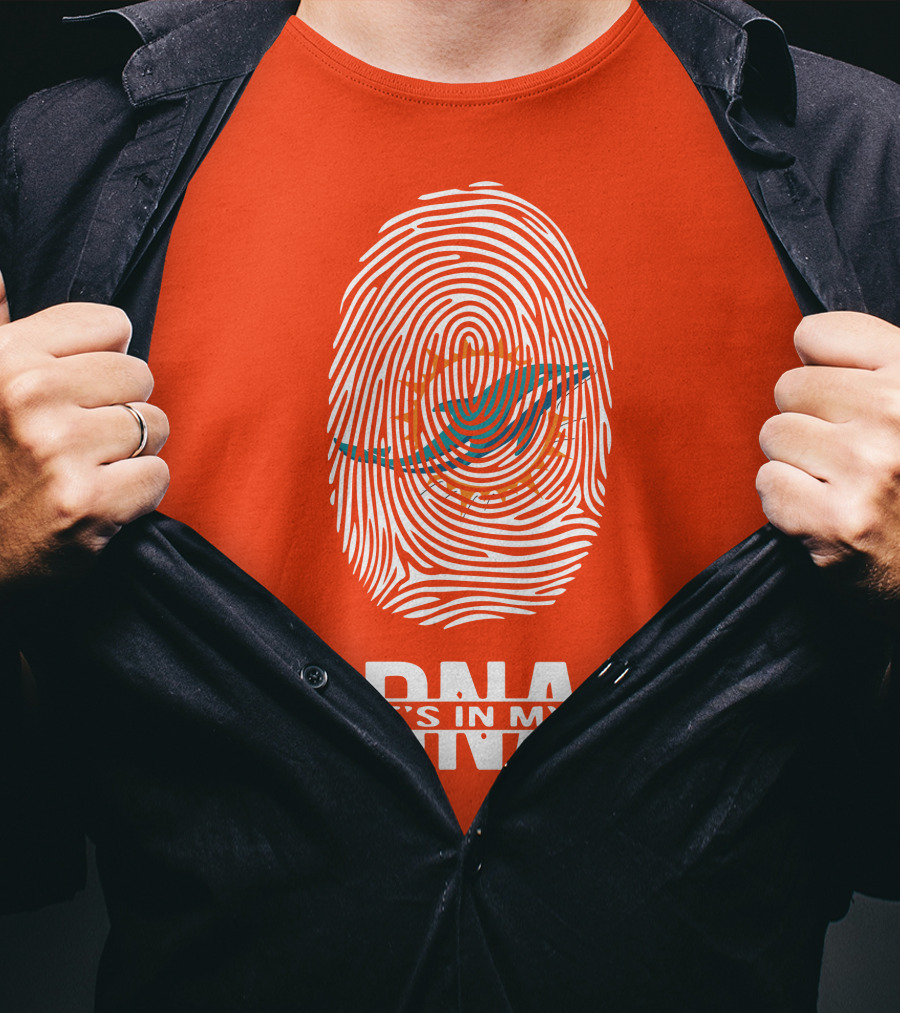 Miami Dolphins It's In My DNA Fingerprint T-Shirt