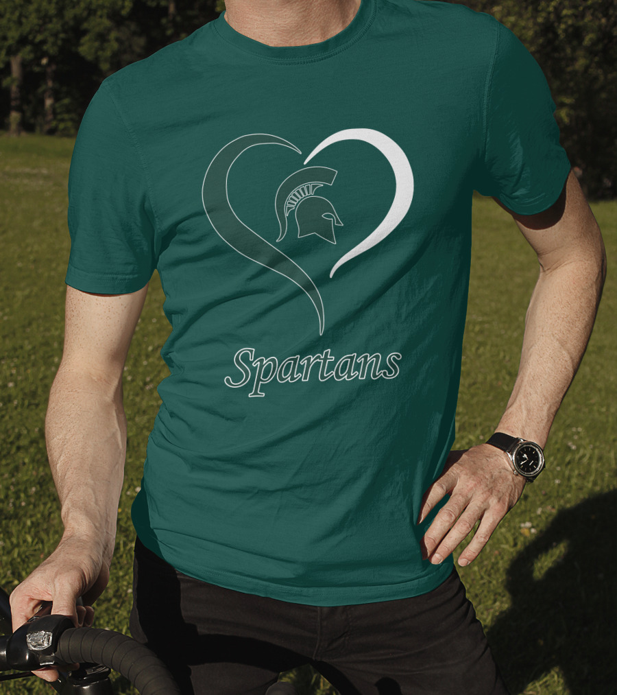 Spartans Heart Michigan State Spartan Helmet T-Shirt