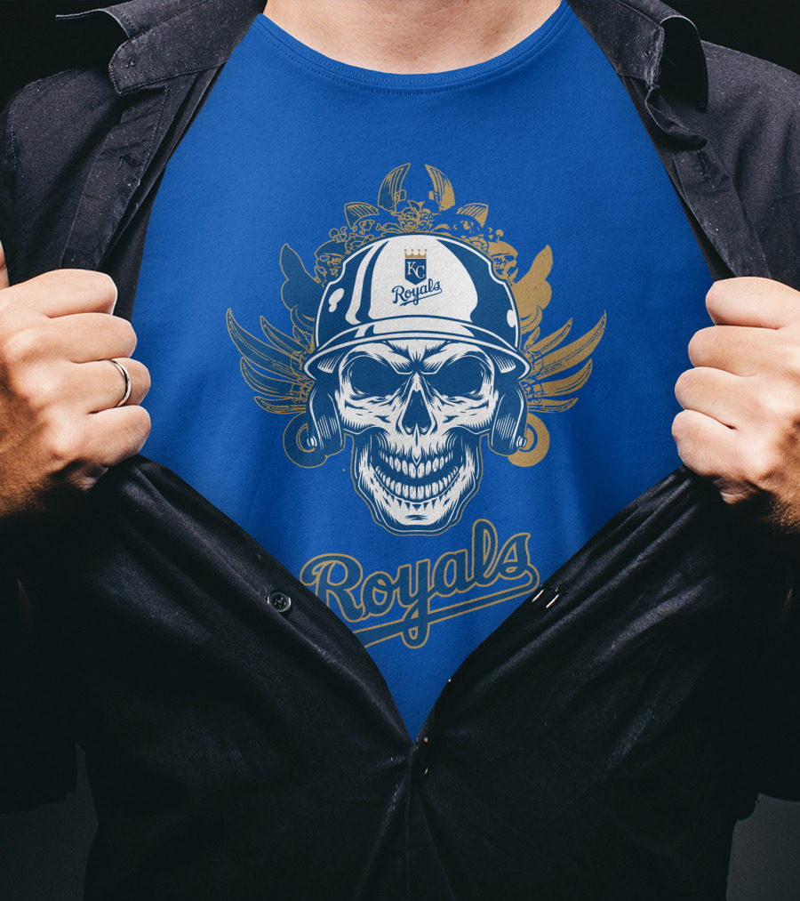 Kansas City Royals Skull Helmet T-Shirt