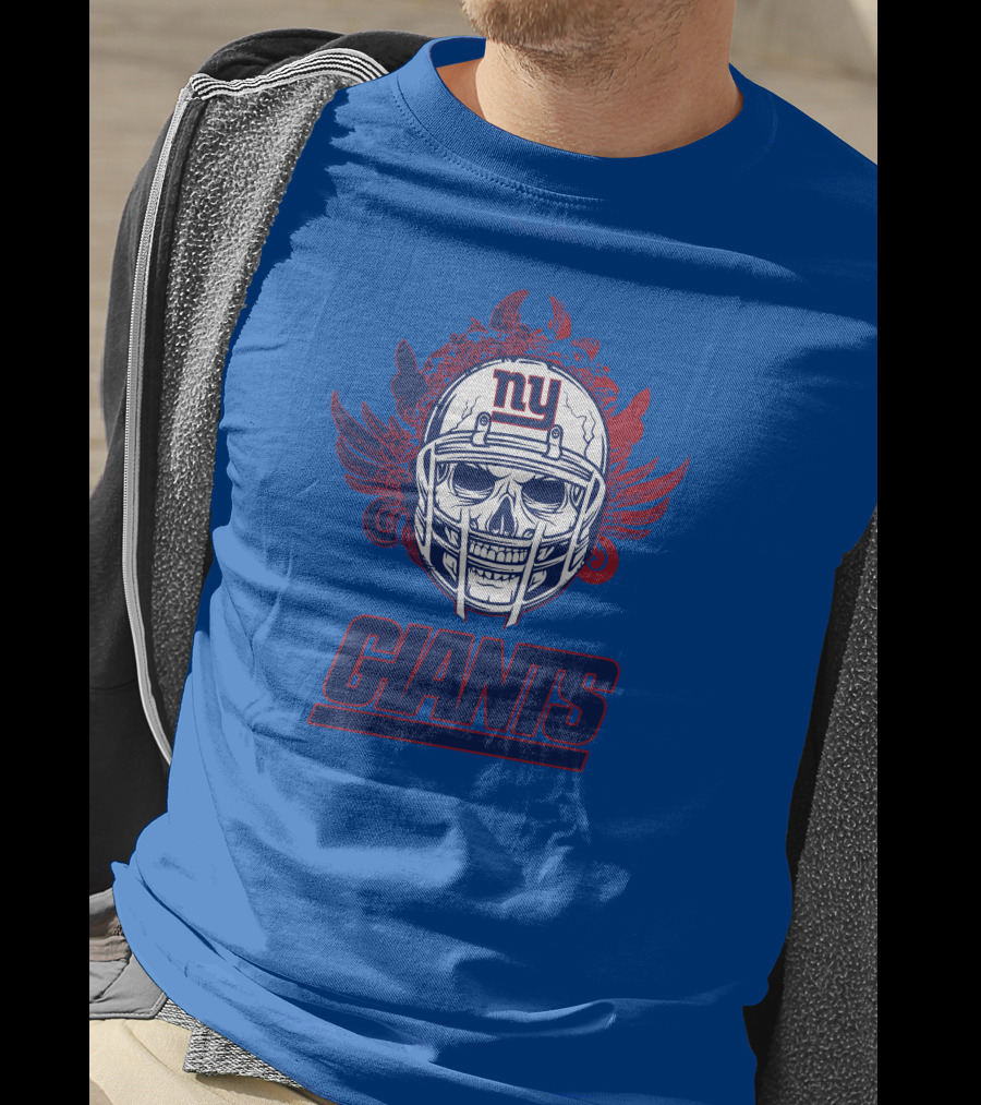 New York Giants Skull Helmet T-Shirt