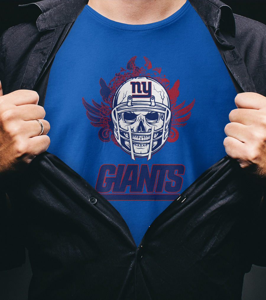 New York Giants Skull Helmet T-Shirt