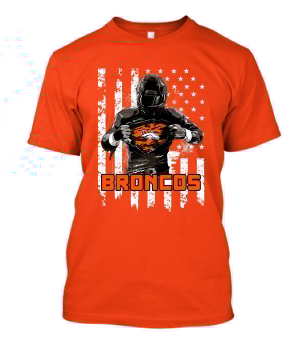 Denver Broncos Football Player American Flag T-Shirt
