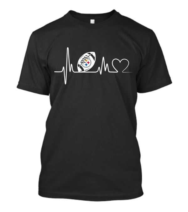 Pittsburgh Steelers Heartbeat Football Logo Passion T-Shirt