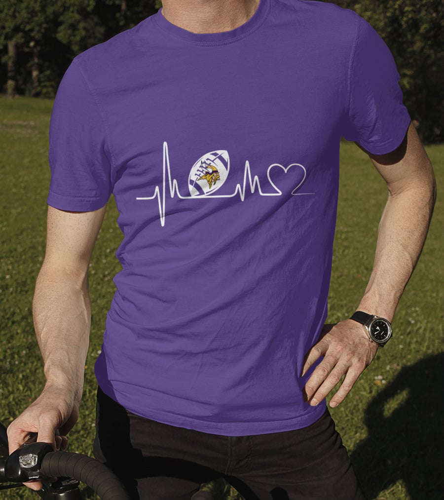 Minnesota Vikings Heartbeat Football And Love T-Shirt