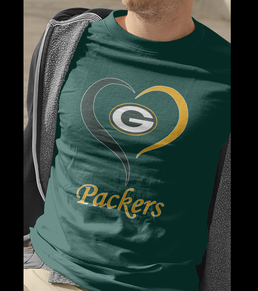 Green Bay Packers Heart Symbol Packers T-Shirt