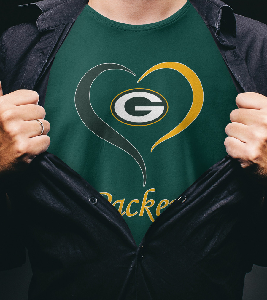 Green Bay Packers Heart Symbol Packers T-Shirt