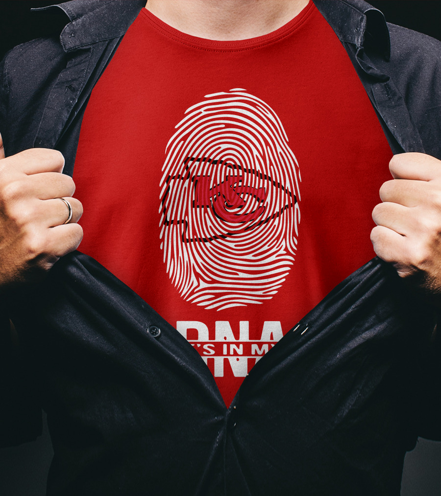 Kansas City Chiefs KC Fingerprint It's In My DNA T-Shirt