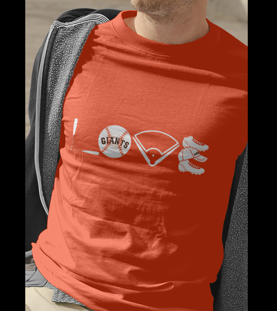 Love San Francisco Giants Baseball Giants Cleats Homeplate Bat T-Shirt