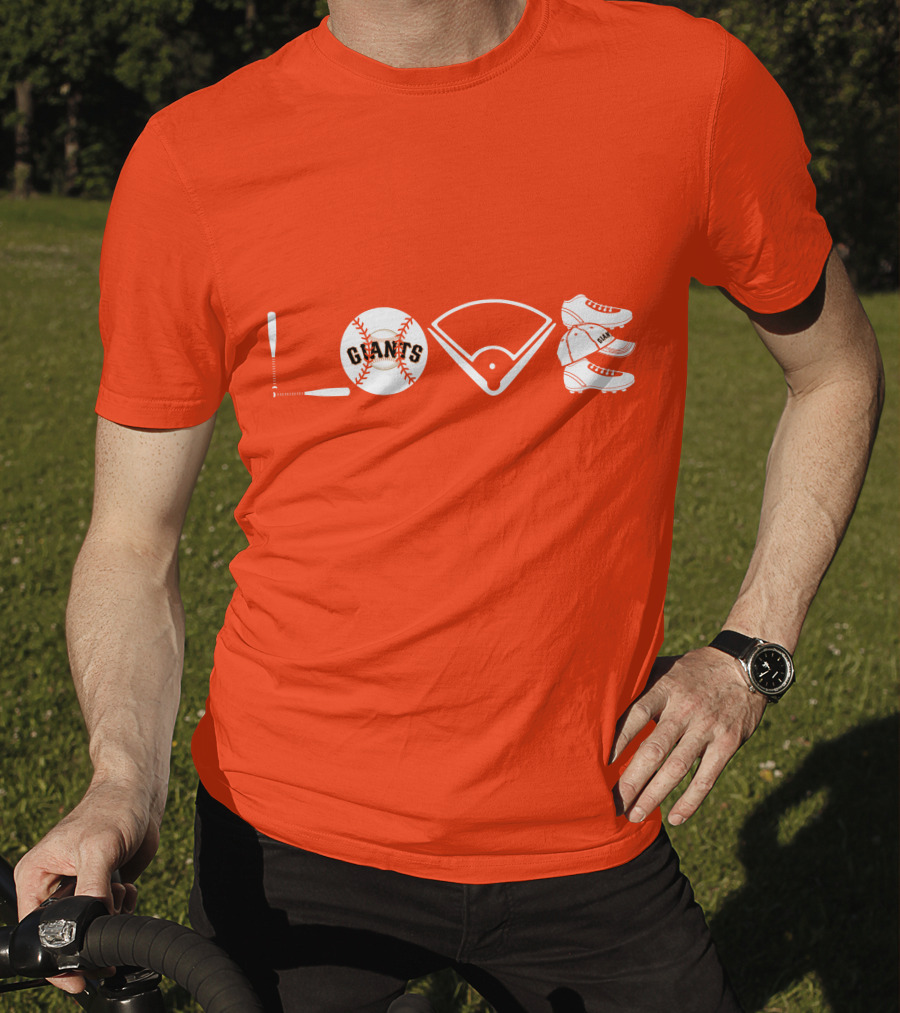 Love San Francisco Giants Baseball Giants Cleats Homeplate Bat T-Shirt