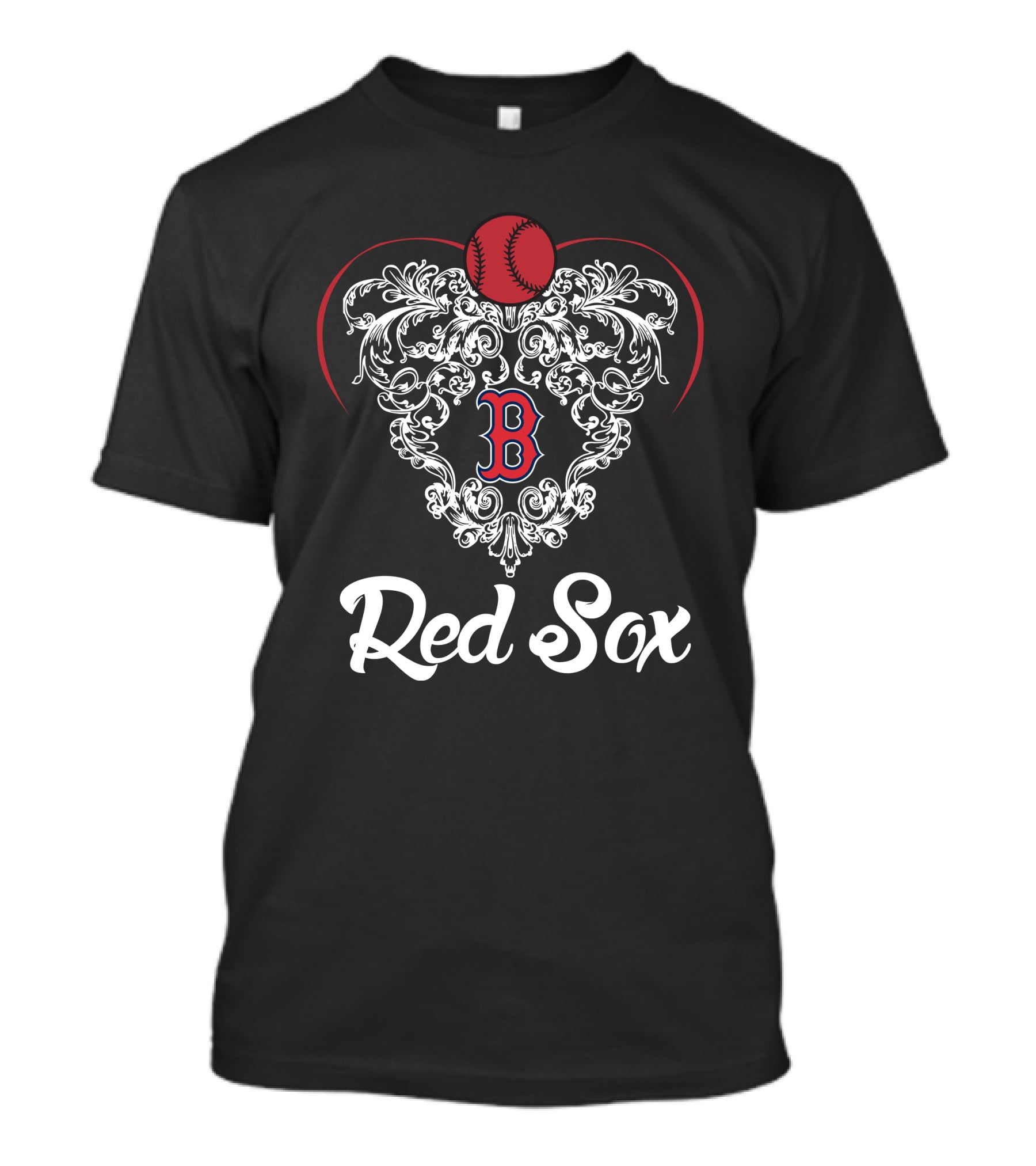 Red Sox Heart Baseball 'B' T-Shirt