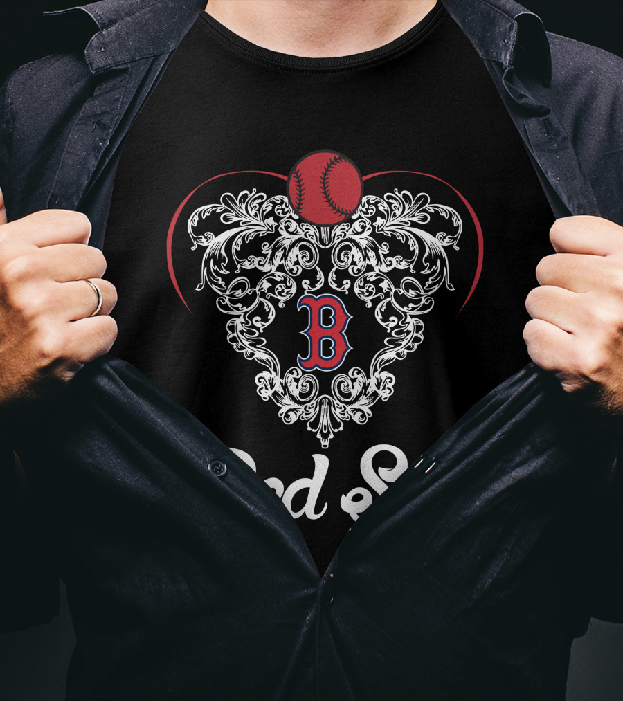 Red Sox Heart Baseball 'B' T-Shirt