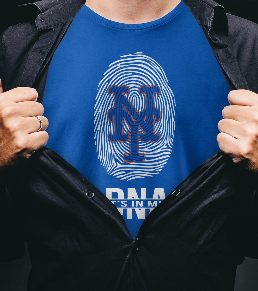 New York Mets Fingerprint Logo It's In My DNA T-Shirt